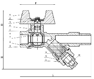 Y Strainer Brass Ball Valve with Female Inlet & Male Outlet