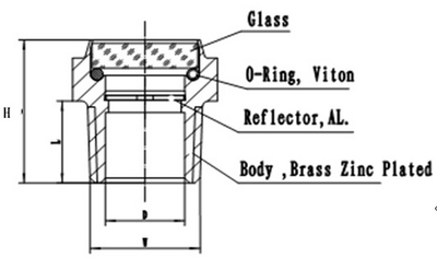 KCSGFELow Pressure Zinc Plated Brass Sight Glass, with Male Pipe Thread  